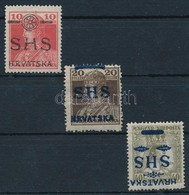 ** (*) * 1919 3 Klf Bélyeg Az Eredetitől Eltérő Felülnyomással / 3 Stamps With Overprint Errors. Signed: Bodor - Sonstige & Ohne Zuordnung