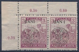 ** 1919 Arató 3f Pár, BAN_I Lemezhibával / Mi 27 I Pair With Overprint Variety. Signed: Bodor - Andere & Zonder Classificatie