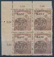 ** 1919 Arató 15f Négyestömb, BAN_I Lemezhibával / Mi 35 I Block Of 4 With Overprint Variety. Signed: Bodor - Autres & Non Classés