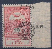 ** 1919 Árvíz 10f Elcsúszott Felülnyomással / Mi 6II Shifted Overprint. Signed: Bodor - Andere & Zonder Classificatie