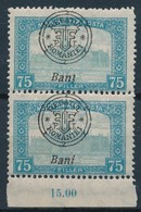 ** 1919 Parlament 75f Pár, Benne Fordított 'i' Tévnyomat / Mi 38 II Pair With Plate Variety. Signed: Bodor - Altri & Non Classificati