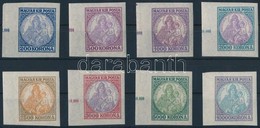 ** 1921/1925 Koronás Madonna Vágott Sor, Szép Minőségben (50.000) / Mi 374-379, 401-402 Imperforate Margin Set - Altri & Non Classificati