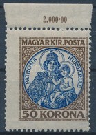 ** 1921 Koronás Madonna 50K Szép Elfogazással / Mi 322 Shifted Perforation - Other & Unclassified
