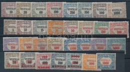 ** 1921/1924 Hivatalos Teljes Sor + Hármaslyukasztású Sor 2 Stecklapon (18.000) / Mi 1-31 Official Set + Set With 3 Hole - Autres & Non Classés