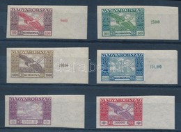 ** 1924 Ikarusz ívszéli Vágott Sor (30.000) / Mi 383-388 Imperforate Margin Set - Andere & Zonder Classificatie