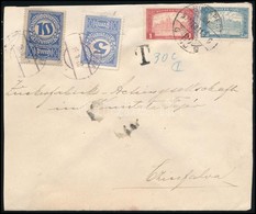 1922 Levél Osztrák Portóval Czinfalvára (Burgenland), Siegendorf Bélyegzéssel / Cover With Austrian Postage Due - Other & Unclassified