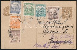 1923 Díjjegyes Levelezőlap 6 Színű Díjkiegészítéssel Németországba Küldve / PS-card With 6 Different Colours Additional  - Sonstige & Ohne Zuordnung