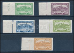 ** 1928 Pengő-fillér I. 30f, 32f, 40f, 46f, 50f ívszéli Vágott értékek / Imperforate Margin Stamps - Autres & Non Classés