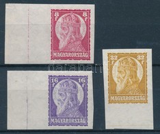 ** 1929 Szent István II. ívszéli Vágott Sor (40.000) / Mi 455-457 Imperforate Set - Sonstige & Ohne Zuordnung