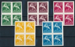 ** 1933 Cserkész Vágott Sor 4-es Tömbökben (160.000) / Mi 511-515 Imperforate Set In Blocks Of 4 - Autres & Non Classés