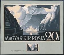 1941 Gróf Széchenyi István 20f, Gönczi Gebhardt Tibor   Eredeti, Bélyegméretű és 17 X 11 Cm Méretű Vázlata. Egyedi, Rend - Andere & Zonder Classificatie