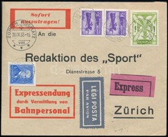 1933 Expressz Légi Levél Zürichbe / Express Airmail Cover To Zürich - Autres & Non Classés