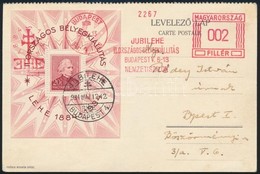 1934 LEHE Blokk Alkalmi Képeslapon / Mi Block 1 On Postcard With Stamp Exposition Special Cancellation - Other & Unclassified