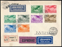 1936 Ajánlott Expressz Légi Levél Repülő értékekkel Lorchba /  Registered Express Airmail Cover To Lorch - Autres & Non Classés