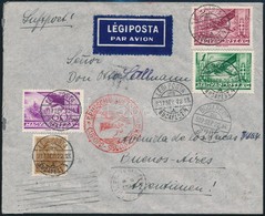 1937 Katapult Levél Budapestről Argentínába 3,90P Bérmentesítéssel (4 Nap Alatt Odaért) / Catapult Cover From Budapest T - Autres & Non Classés