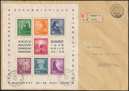1938 Eucharisztikus Blokk Ajánlott Levélen / Mi Block 3 On Registered Cover - Autres & Non Classés