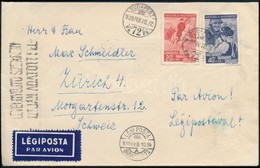 1939 Légi Levél Magyar A Magyarért Bérmentesítéssel Zürichbe / Airmail Cover To Zürich - Autres & Non Classés