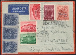 1939 Légi Levél 8 Bélyeges Bérmentesítéssel Francia Egyenlítői Afrikába, Ritka Levelezés! / Airmail Cover With 8 Stamps  - Autres & Non Classés