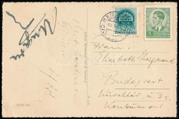 1941 Képeslap Eszékről Jugoszláv és Magyar Bérmentesítéssel / Postcard With Hungarian And Yugoslav Mixed Franking 'M.KIR - Autres & Non Classés