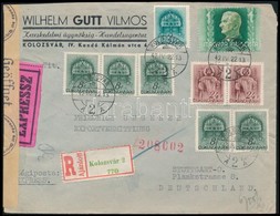 1942 Ajánlott Expressz Levél Kolozsvárról Stuttgartba, Német Cenzúrával / Registered Express Cover From Cluj-Napoca To S - Other & Unclassified