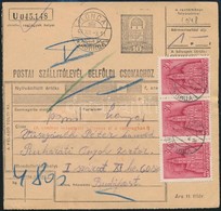 1943 Szállítólevél 1P Bérmentesítéssel, Magyar-rutén Bélyegzéssel / Parcel Card 1P Franking 'ILONCA' - Other & Unclassified
