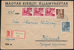 1944 Ajánlott Levél MÁV Állomásfőnökségnek Címezve, Hátoldali 'KÖRMEND M.Á.V.' Ovális Bélyegzéssel / Registered Cover - Autres & Non Classés
