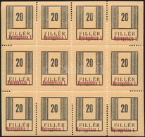 ** Nyíregyháza II. 1945 20f és 40f Teljes ívek (Bernáth Gyűjtemény) Vizsgálat Nélkül (2.620.000) / 20f + 40f Sheets, Wit - Altri & Non Classificati