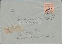 ZAGYVAPÁLVALVA PROVIZÓRIUM 1945 Ajánlott Levél Zagyvapálfalváról Budapestre A Postamester által Készített Bélyeggel és A - Autres & Non Classés