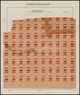 1945 2 Db Kisegítő I. A Felülnyomat Próbanyomata ívekben (42f + 10f) Mindkét íven Már Látható, Hogy A 7. Oszlopban Az 19 - Andere & Zonder Classificatie