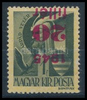 ** 1945 Kisegítő I. 20f/1f Fordított Felülnyomattal / Mi 781 With Inverted Overprint. Certificate: Leitold - Autres & Non Classés