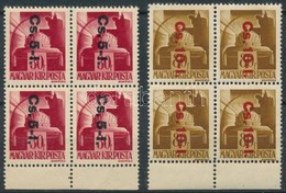 ** 1946 Betűs Visszavont Csomagpár Luxus ívszéli Négyes Tömbökben (64.000) / Mi 860 + 861 Luxury Margin Blocks Of 4.  Ce - Other & Unclassified