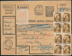 1945 (2. Díjszabás) Csomagszállító 5 Kg-ig 8P Készpénzes Bérmentesítéssel / Parcel Card With Handwritten Franking - Other & Unclassified