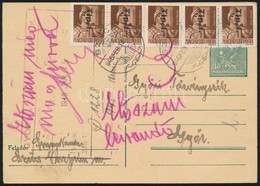 1946 (7. Díjszabás) Díjjegyes Levelezőlap 4 Bélyeges Bérmentesítéssel / PS-card With Additional Franking - Autres & Non Classés