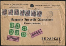 1946 (16. Díjszabás) Expressz Levél Látványos 63-as Tömb Bérmentesítéssel / Express Cover With Block Of 63 - Autres & Non Classés