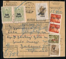 1946 Csomagszállító 7 Bélyeges Bérmentesítéssel / Parcel Card With 7 Stamps Franking - Sonstige & Ohne Zuordnung