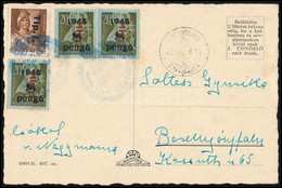 1946 Betűs Bérmentesítés Képeslapon MAGYAR KÖZTÁRSASÁG Alkalmi Bélyegzéssel Berettyóújfalura / Postcard With Special Can - Other & Unclassified