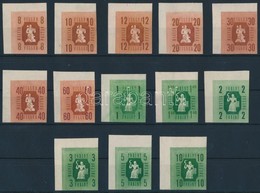 ** 1946 Forint-fillér ívsarki Vágott Sor (40.000) / Mi 947-959 Imperforate Corner Set - Autres & Non Classés