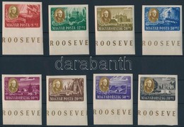 ** 1947 Roosevelt ívszéli Vágott Sor (35.000) / Mi 985-992 Imperforate Margin Set (légi értékeken Törések / Mi 989-992 C - Other & Unclassified