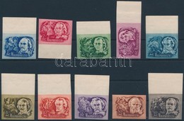 ** 1948 Költők - Írók Vágott 30f Kivételével ívszéli Sor (20.000) / Mi 1023-1032 Imperforate Set (1f, 60f Törés / Mi 102 - Sonstige & Ohne Zuordnung