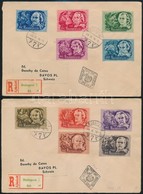 1948 Költők Sor 2 Db Ajánlott FDC-n / Mi 1023-1032 On 2 Registered FDC's - Autres & Non Classés