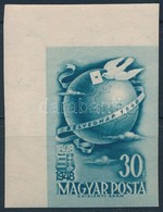 ** 1948 Bélyegnap (21.) ívsarki Vágott Bélyeg, Szép Minőségben (80.000) / Mi 1034 Imperforate Corner Stamp - Andere & Zonder Classificatie