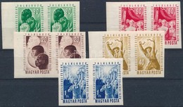 ** 1949 VIT Vágott Sor Párokban (40.000) / Mi 1048-1052 Imperforate Pairs - Autres & Non Classés