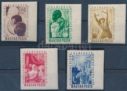 ** 1949 VIT (I.) - Budapest ívszéli Vágott Sor (20.000) / Mi 1048-1052 Imperforate Margin Set - Other & Unclassified