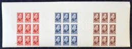 ** 1949 Sztálin Sor Vágott Kilencestömbök Egy összefüggő ívben (150.000) / Mi 1122-1124 Imperforate Blocks Of 9 In One S - Autres & Non Classés