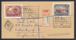 1950 Bélyegmúzeum Ajánlott FDC Angliába / Mi 1086-1087 Registered FDC To England - Autres & Non Classés