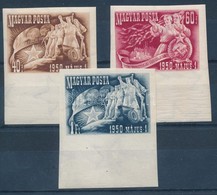 ** 1950 Május 1 ívszéli Vágott Sor (17.000) / Mi 1095-1097 Imperforate Margin Set - Other & Unclassified