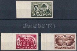 ** 1950 Szakszervezet (IV.) ívszéli Vágott Sor (16.000) / Mi 1098-1100 Imperforate Margin Set - Autres & Non Classés