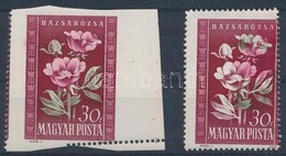 ** * 1950 Virág 30f 2 Db Bélyeg, Egyik Elfogazva, A Másik Színelcsúszással / 2 X Mi 1112 Perforation Error + Shifted Col - Other & Unclassified