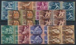 ** 1950 Sport Sor Négyestömbökben / Mi 1129-1138 Blocks Of 4 - Autres & Non Classés