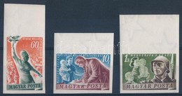 ** 1950 Béke ívszéli Vágott Sor (15.000) / Mi 1139-1141 Imperforate Margin Set - Other & Unclassified